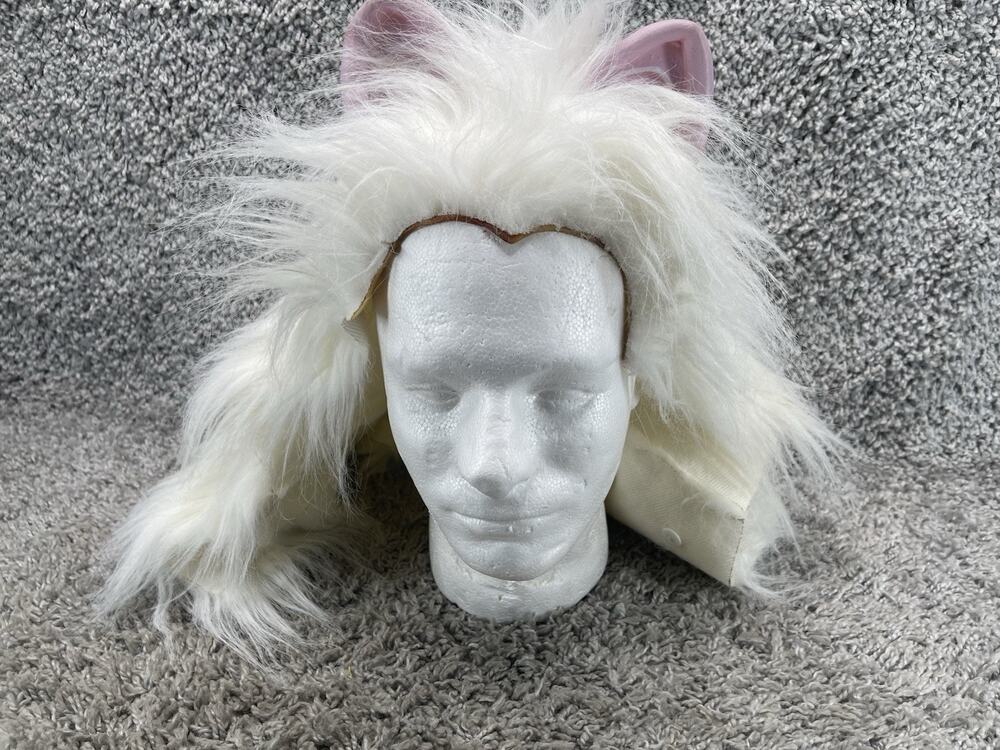 Cosplay Hat White Faux Fur Pink Animal Headpiece Large Ear Dress Up Fashion